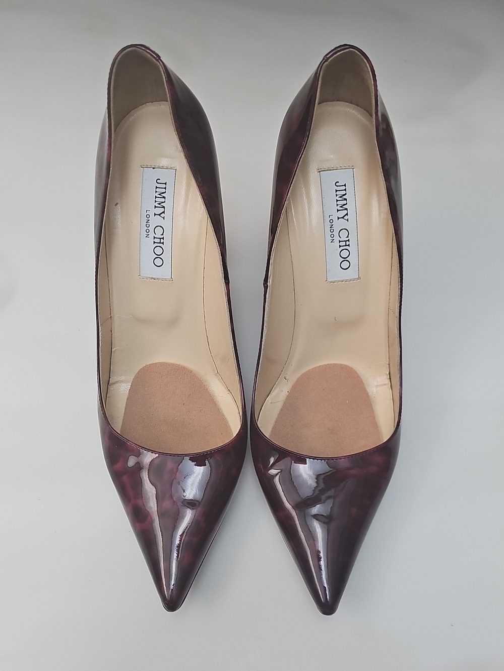 Jimmy Choo Women's Red/Black Patent leather Pointed-Toe Pumps - Picture 12 of 13